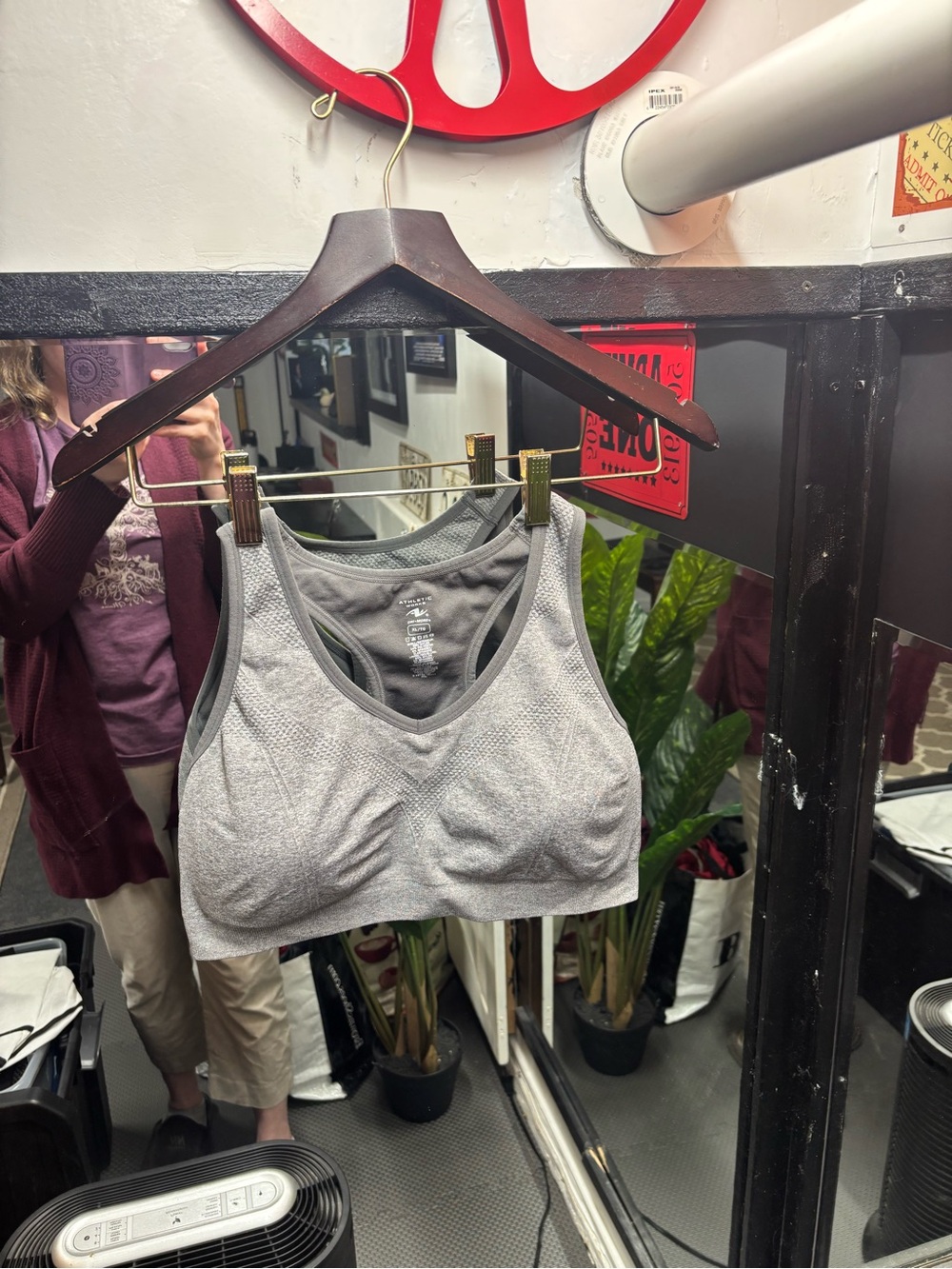 Athletic Works Light Gray Wireless Sports Bra - Racerback Support